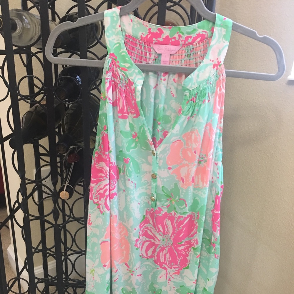 Poolside Green Bailey Beach Walk Sleeveless Silk